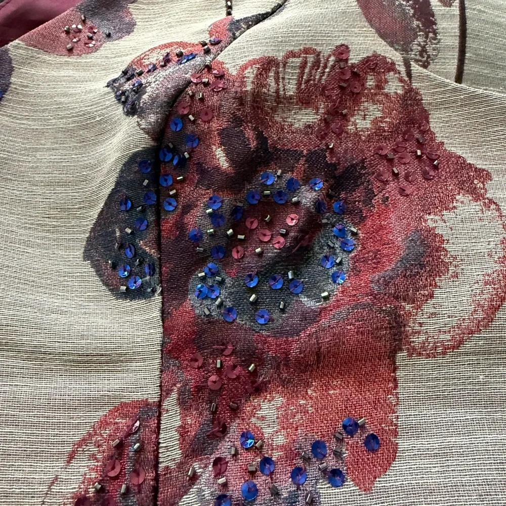 Adrianna Papell Satin Lined Dress in Deep Berry Size 12 - Picture 6 of 6